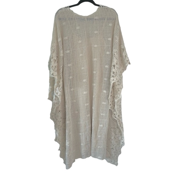 Soft Surroundings Crochet Martinique Breeze Caftan Dress Cream Ivory Sz S/M - Picture 5 of 10